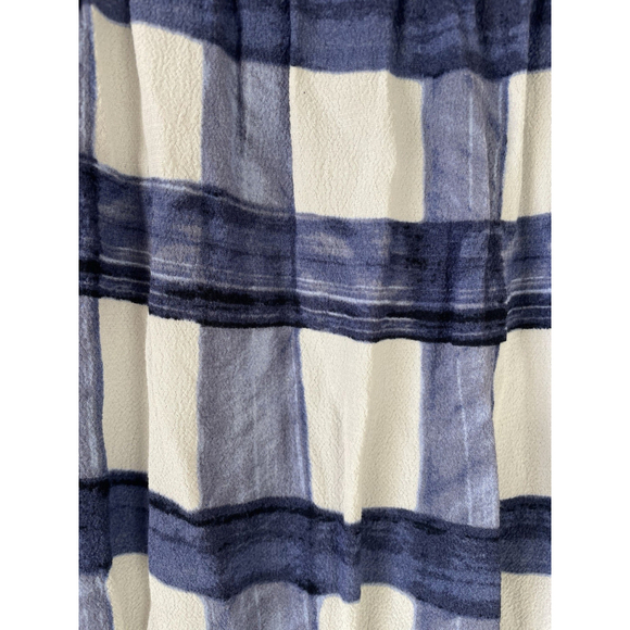 Maeve for Anthropologie Navy Blue And White 3/4 Sleeve Plaid Mini Dress Medium - Picture 6 of 14